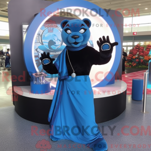 Blue Panther maskot kostume...