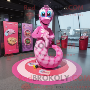 Pink Snake maskot kostume...