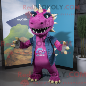 Magenta Stegosaurus Maskot...