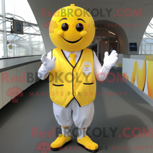 Yellow Petanque Ball mascot...