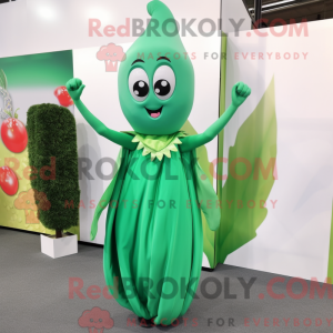 Cyan Green Bean mascot...
