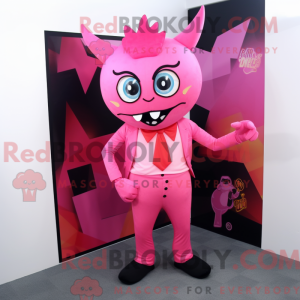 Rosa Devil-maskotdraktfigur...