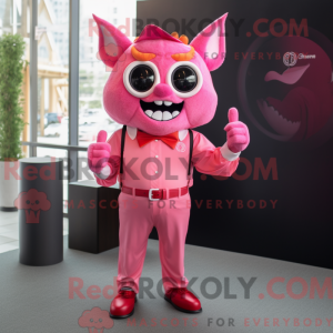 Rosa Devil-maskotdraktfigur...