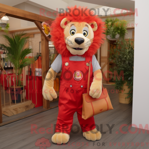 Red Lion mascot costume...