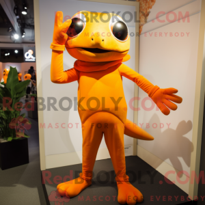 Orange Frosch Maskottchen...