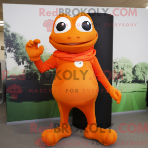 Orange Frog mascot costume...