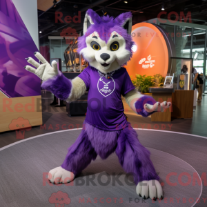 Purple Lynx mascot costume...