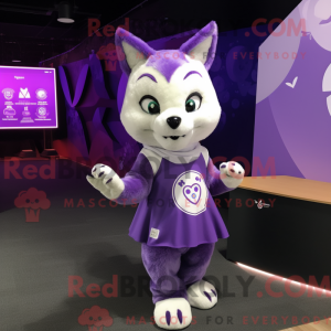 Purple Lynx mascot costume...