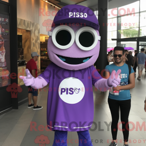 Purple Pizza Slice mascot...
