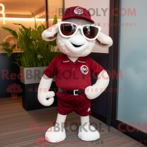 Maroon Ram maskot kostume...