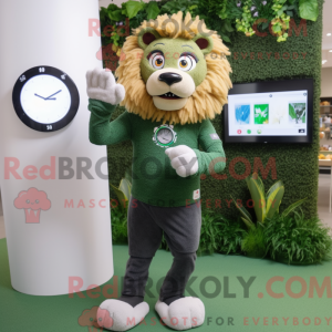Olive Lion maskot kostume...