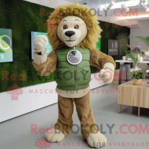 Olive Lion Maskottchen...