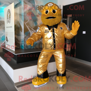 Gold Ice mascot costume...