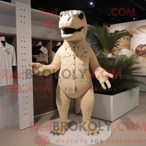 Beige T Rex mascot costume...