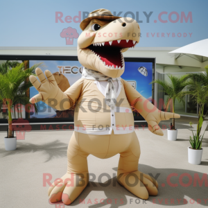 Beige T Rex mascot costume...