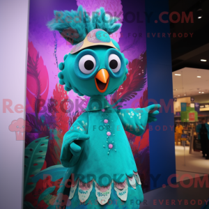 Turquoise Peacock mascot...