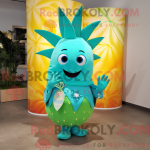 Turkis Mango maskot kostume...