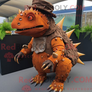 Rust Ankylosaurus maskot...