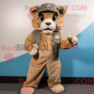 Tan Puma mascot costume...