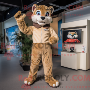 Tan Puma mascot costume...
