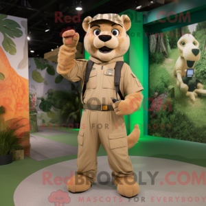 Tan Puma mascot costume...