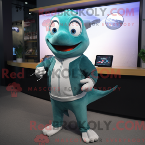 Teal Salmon Maskottchen...