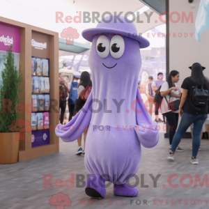 Lavendel blekksprut maskot...