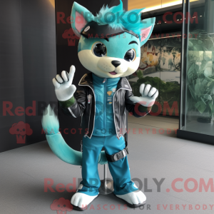 Turkis kat maskot kostume...