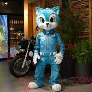 Turquoise Cat mascot...