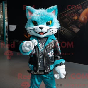 Turkis kat maskot kostume...