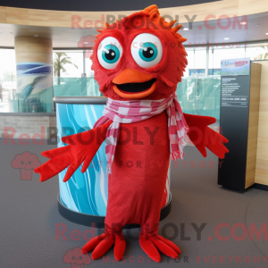 Rød Barracuda maskot...