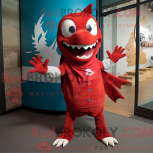 Rød Barracuda maskot...