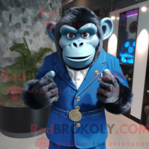 Blå chimpanse maskot...