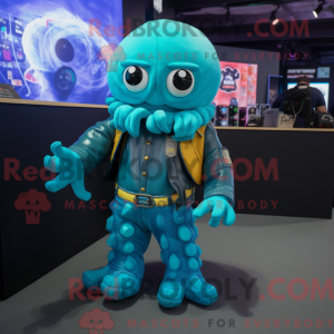 Cyan Kraken máscara de...