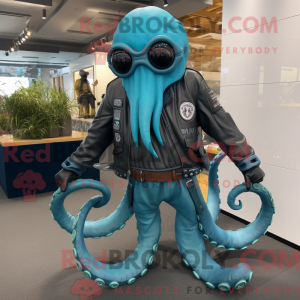 Cyan Kraken máscara de...