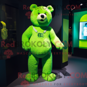 Lime Green Bear mascot...