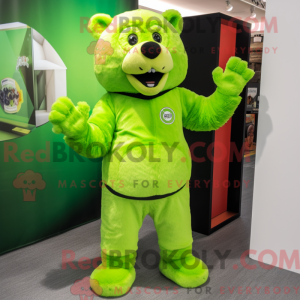 Lime Green Bear maskot...