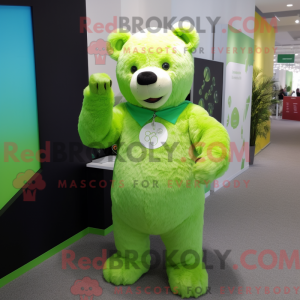 Lime Green Bear mascot...