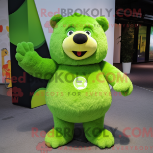 Lime Green Bear mascot...