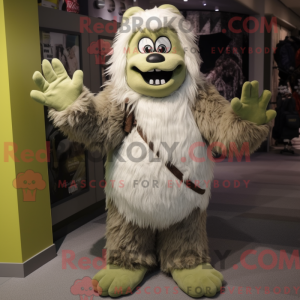 Oliven Yeti maskot kostume...