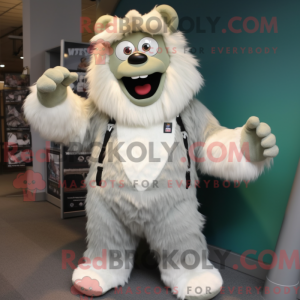 Olive Yeti mascot costume...