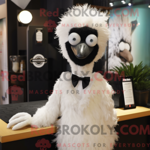 Hvid Emu maskot kostume...