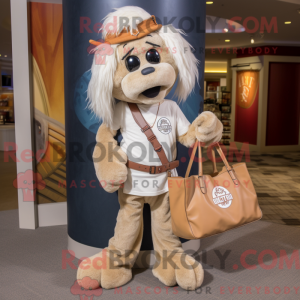 Tan Momentum maskot kostume...