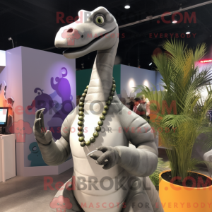 Gray Brachiosaurus mascot...