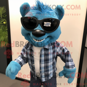 Blå Chupacabra maskot...