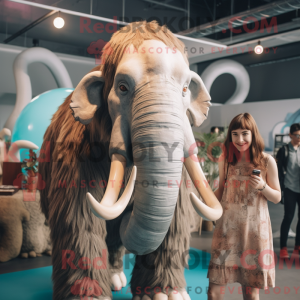 Sølv Mammoth maskot kostume...