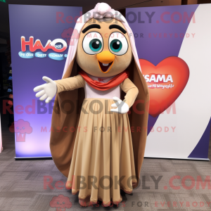 Tan Heart mascot costume...