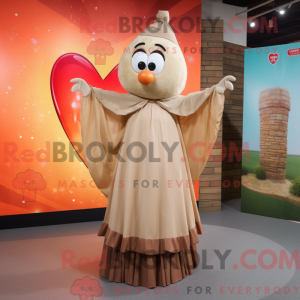 Tan Heart maskot kostume...