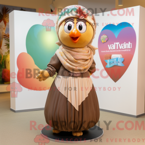 Tan Heart mascot costume...