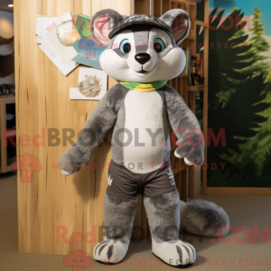Gray Marten mascot costume...
